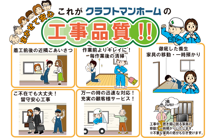 クラフトマンホームの工事品質